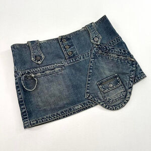 RARE vintage Diesel cargo denim micro mini skirt